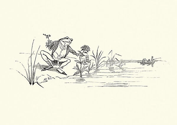 Frog picking flowers from the pond, childrens nursery rhyme