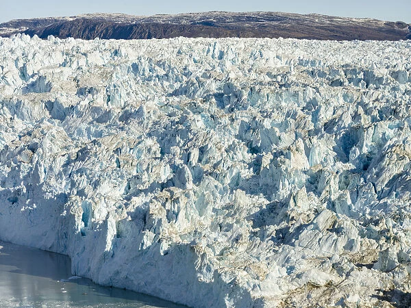 Glacier Eqip (Eqip Sermia) on sunny day, Oqaatsut, Avannaata, Greenland, Denmark