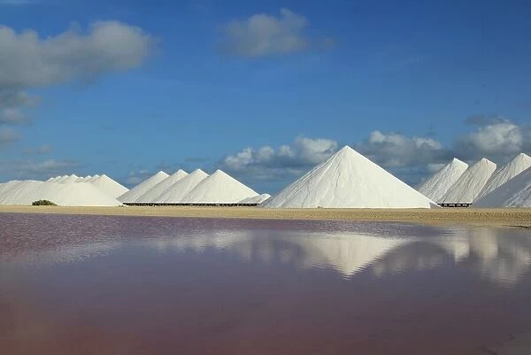 Huge mountains of salt on Bonaire