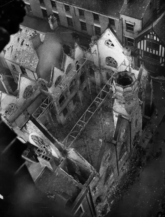 Framed Print : Blitz Damage Print: Coventry Aerial View, 16th November 1940 Framed Print : Blitz Damage Print: Coventry Aerial View, 16th November 1940