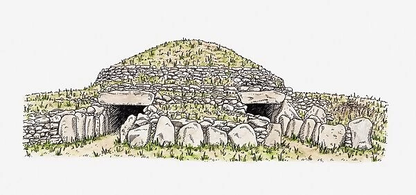 Illustration of burial mound found in Dissignac, France