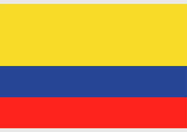 Illustration of national flag and state ensign of Colombia, a horizontal tricolor of yellow, blue and red