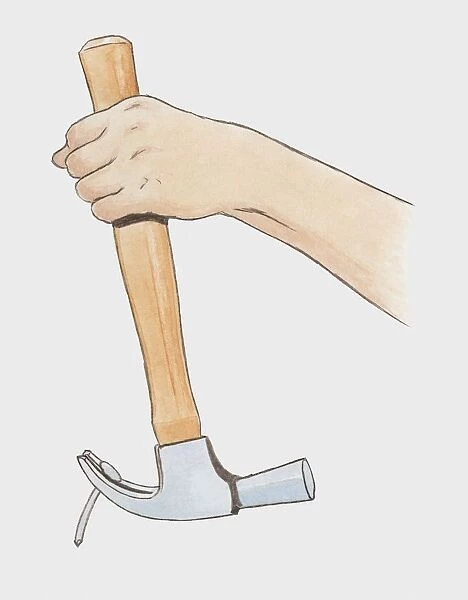 Illustration of removing nail using claw hammer