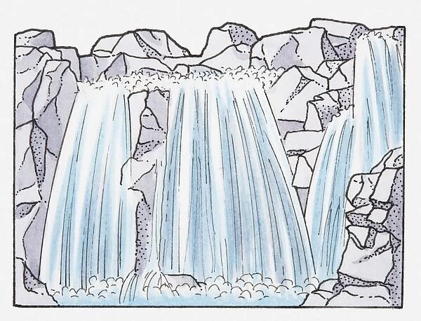 Illustration of a waterfall