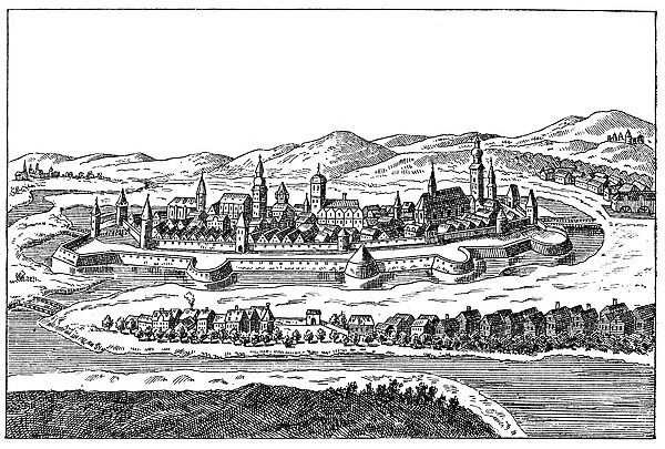 Kosice. Antique illustration of kosice, an industrial city in southern Slovakia