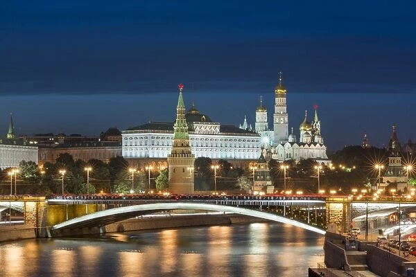 The Kremlin at blue hour in Moscow