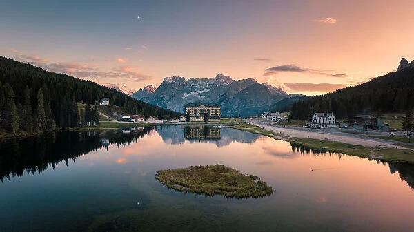 Lake Misurina in Dolomites, Italy