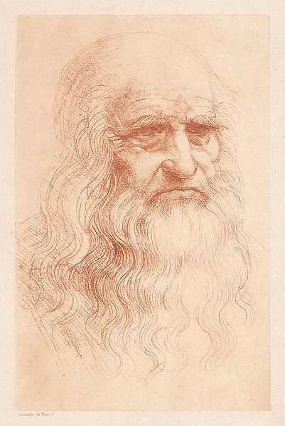 Leonardo da Vinci (1452-1519), Italian polymath, heliogravure, published in 1884