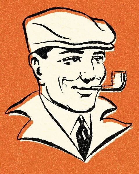 Man with pipe and driving cap