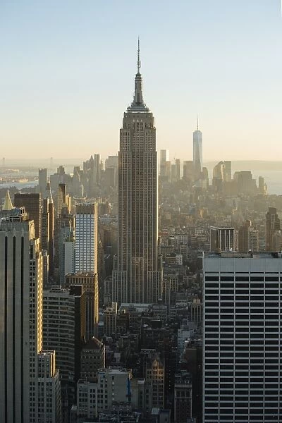 Manhattan skyline with Empire State Building and Downtown, New York City, USA