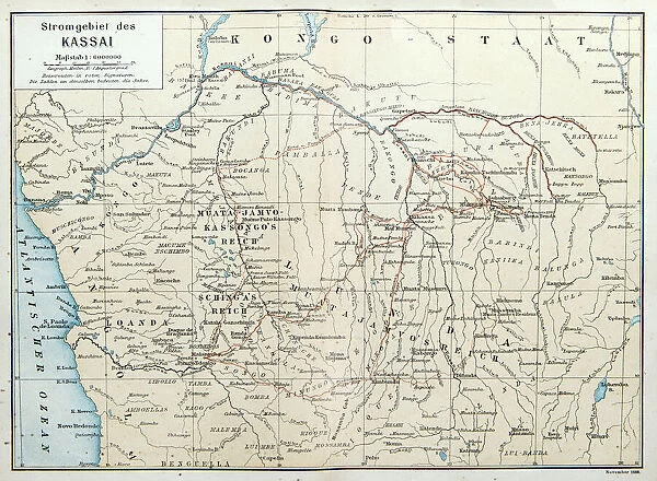 MAp accompanying the treatise: The Exploration of Kassai and Sankuru