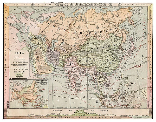 Map of Asia 1889