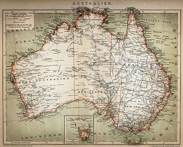 Map of Australasia (1898 engraving)