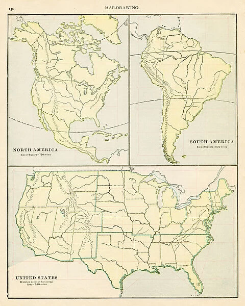 Map Drawings North and South America 1899