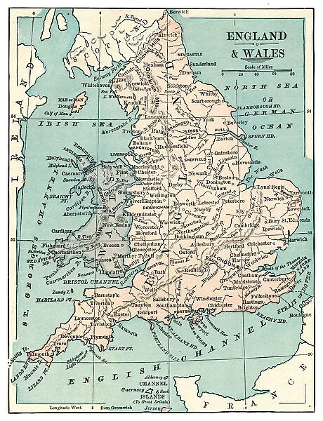 Map of England and Wales 1889