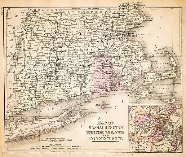 Map of Maine and Vermont1883
