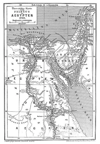 Map of Napoleons Campaign in Egypt 1798 - French campaign in Egypt and Syria