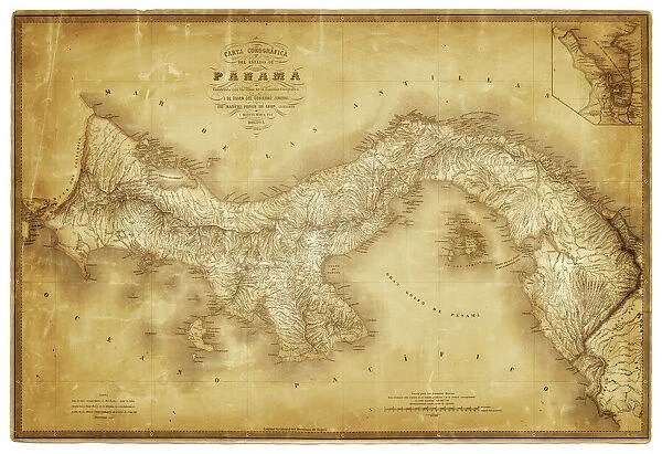 Map of Panama 1864