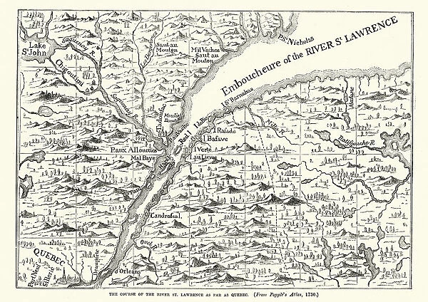 Map of the St Lawrence river, 18th Century