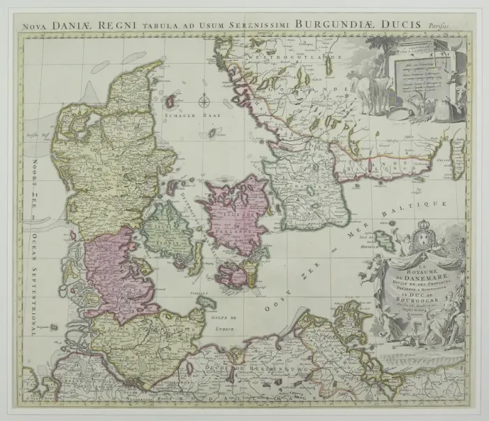 Framed Print : Denmark Map Print Framed Print : Denmark Map Print