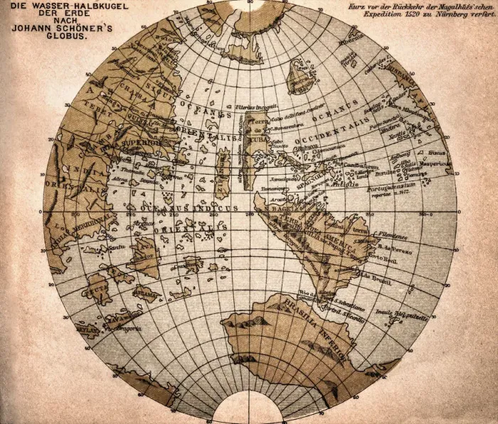 Framed Print : Western Hemisphere Map Print 1520 Johannes Schoner Globe Framed Print : Western Hemisphere Map Print 1520 Johannes Schoner Globe