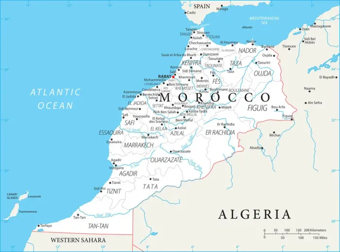 Framed Print : Vintage Map Print of Morocco, North Africa 18th Century Framed Print : Vintage Map Print of Morocco, North Africa 18th Century