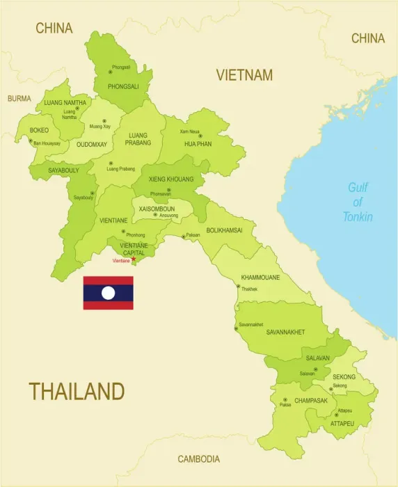 Framed Print : Laos Map Print: Southeast Asia Geographic Position Framed Print : Laos Map Print: Southeast Asia Geographic Position