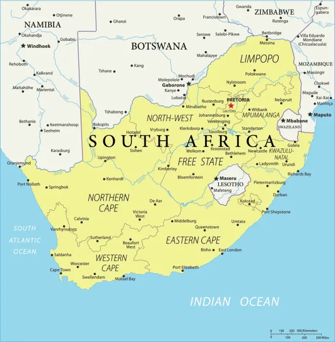 Framed Print : South Africa Reference Map Print Framed Print : South Africa Reference Map Print