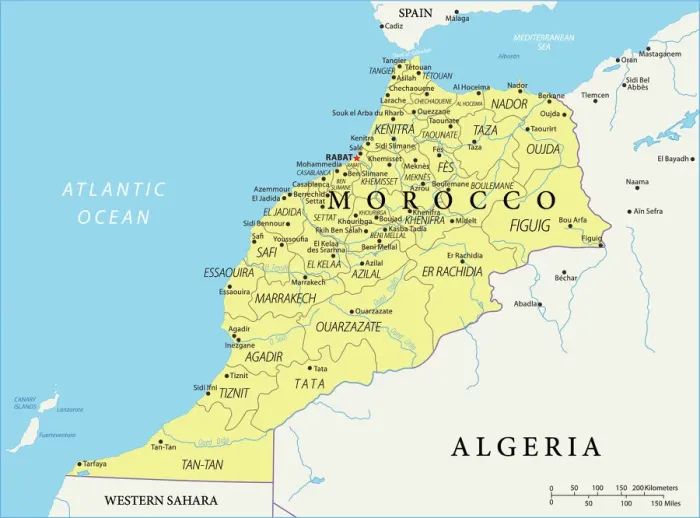 Framed Print : Reference Map of Morocco Print: A Geographical Overview Framed Print : Reference Map of Morocco Print: A Geographical Overview