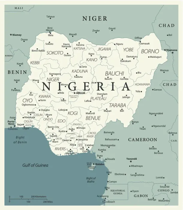 Framed Print : Reference Map of Nigeria Print: Western Africa Location Framed Print : Reference Map of Nigeria Print: Western Africa Location