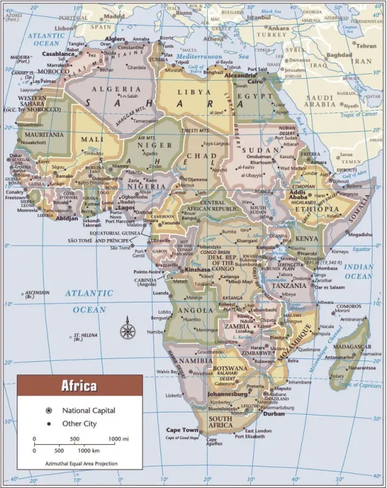 Framed Print : Africa Continent Map Print 2011 Edition Reference Maps Framed Print : Africa Continent Map Print 2011 Edition Reference Maps