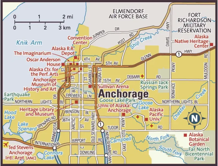 Framed Print : Anchorage, Alaska Area Map Print (2011 Reference Maps) Framed Print : Anchorage, Alaska Area Map Print (2011 Reference Maps)