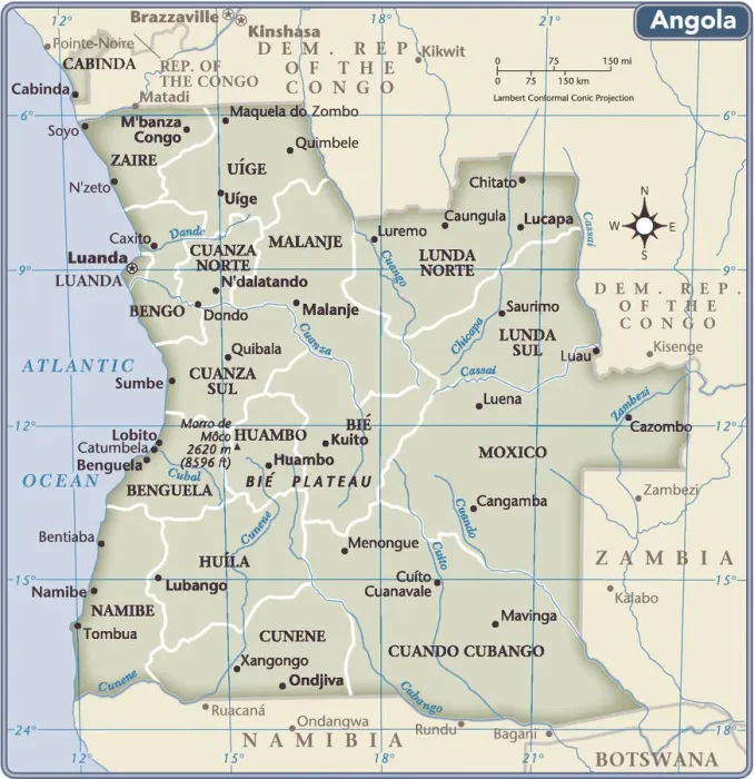 Framed Print : Angola Country Map Print 2011 Edition Reference Maps Framed Print : Angola Country Map Print 2011 Edition Reference Maps