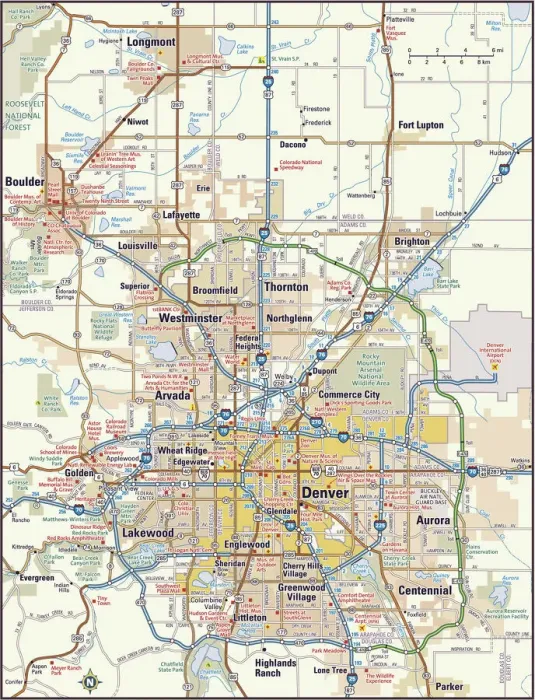 Framed Print : Denver, Colorado Area Map Print 2011 Reference Edition Framed Print : Denver, Colorado Area Map Print 2011 Reference Edition