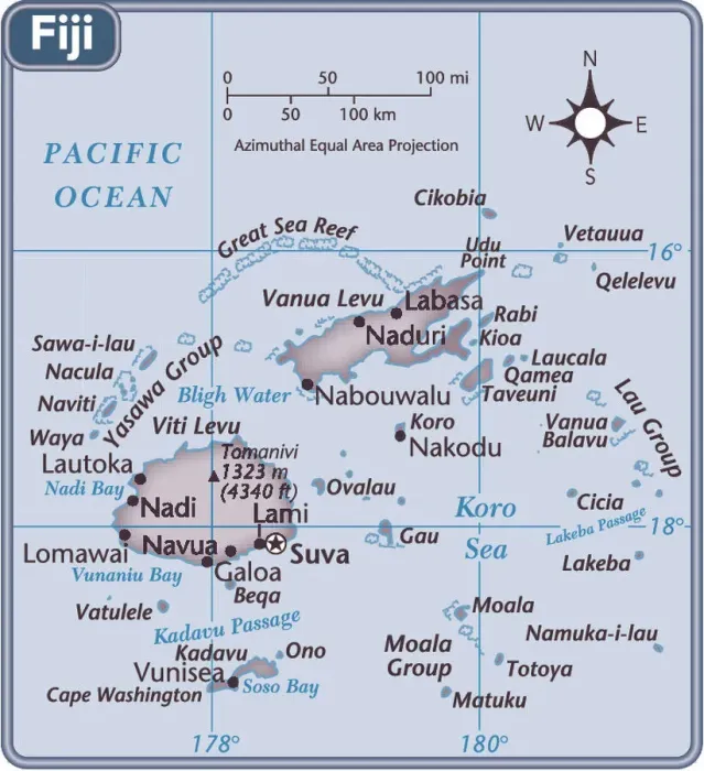 Framed Print : Fiji Country Map Print, 18,274 square kilometers of land area Framed Print : Fiji Country Map Print, 18,274 square kilometers of land area