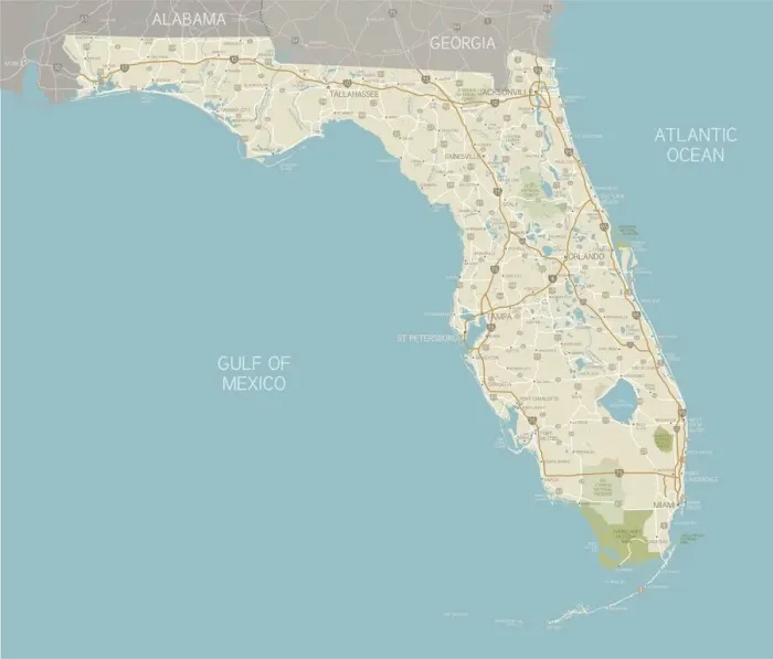 Framed Print : Florida State Map Print: A Detailed Reference Map Framed Print : Florida State Map Print: A Detailed Reference Map