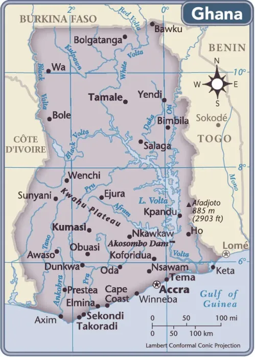 Framed Print : Ghana Country Map 2011 Print (Reference Maps) Framed Print : Ghana Country Map 2011 Print (Reference Maps)