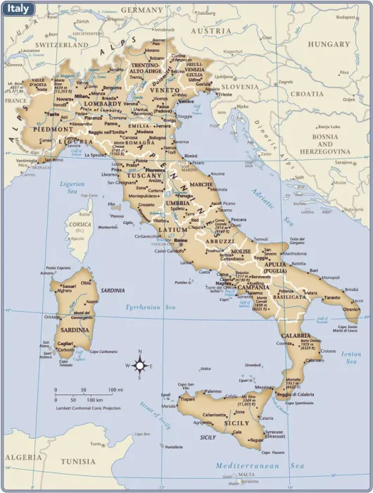 Framed Print : Italy Country Map Print (Reference Maps, 2011 Edition) Framed Print : Italy Country Map Print (Reference Maps, 2011 Edition)