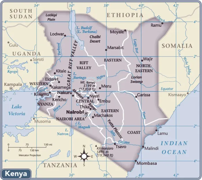 Framed Print : Kenya Country Map Print (Reference Maps 2011 Edition) Framed Print : Kenya Country Map Print (Reference Maps 2011 Edition)