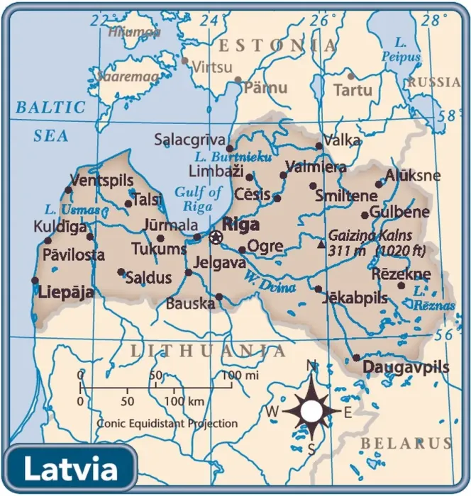 Framed Print : Latvia Country Map Print 2011 Edition Reference Maps Framed Print : Latvia Country Map Print 2011 Edition Reference Maps