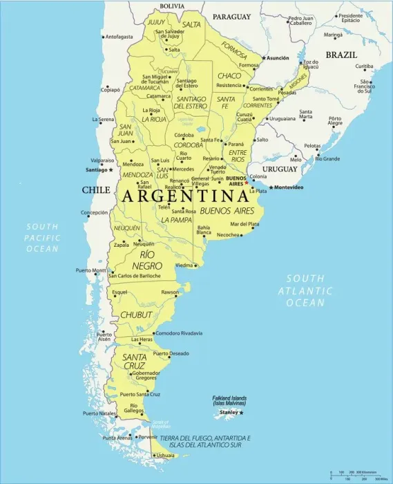 Framed Print : Argentina Vector Map Print - Reference Maps Framed Print : Argentina Vector Map Print - Reference Maps