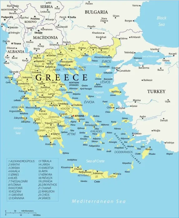 Framed Print : Map of Greece Vector Print - Reference Map Illustration Framed Print : Map of Greece Vector Print - Reference Map Illustration