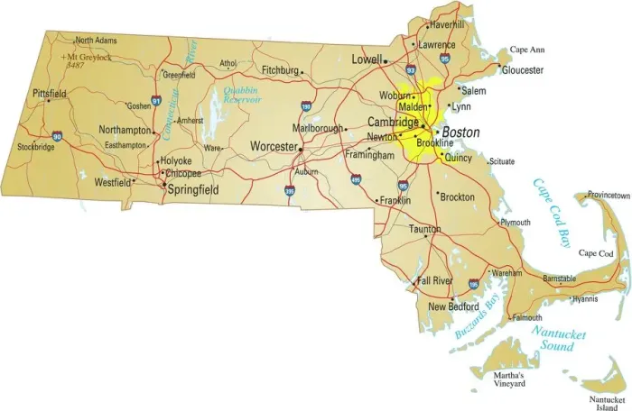 Framed Print : Massachusetts Vector Map Print Reference Framed Print : Massachusetts Vector Map Print Reference