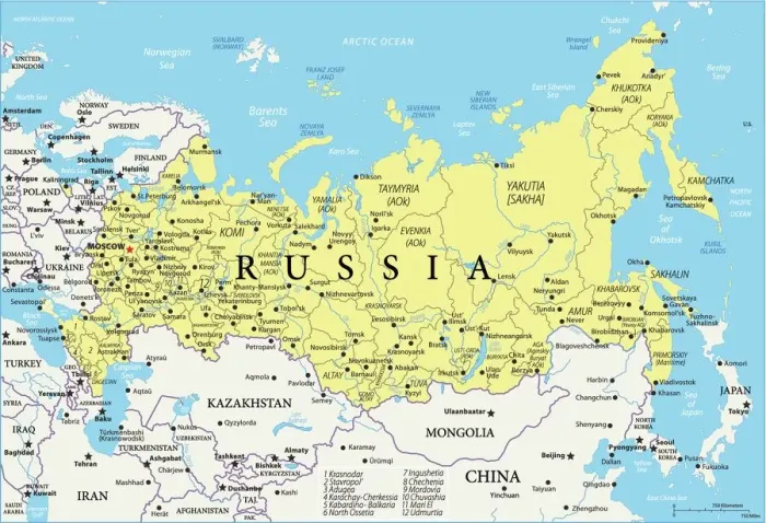 Framed Print : Fine Art Storehouse Print of Map of Russia Reference Map Framed Print : Fine Art Storehouse Print of Map of Russia Reference Map