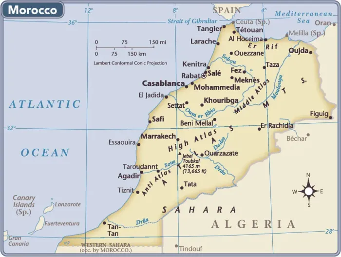 Framed Print : Morocco Reference Map Print 2011 Edition Framed Print : Morocco Reference Map Print 2011 Edition