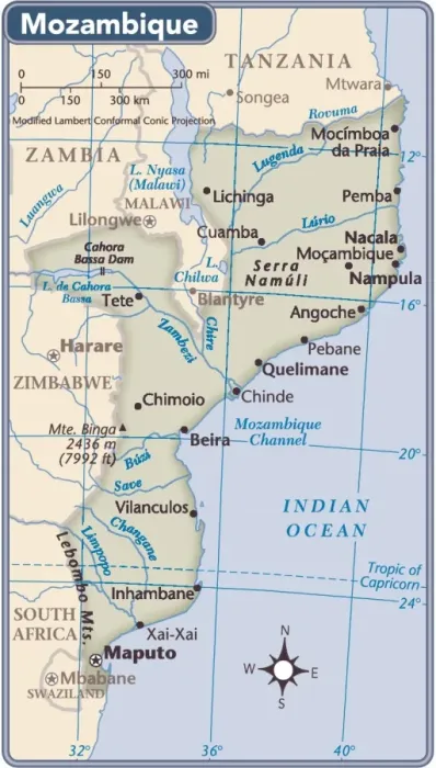 Framed Print : Mozambique Country Map Print 2011 Edition Reference Maps Framed Print : Mozambique Country Map Print 2011 Edition Reference Maps