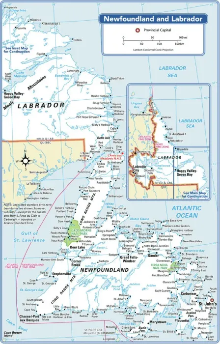 Framed Print : Newfoundland and Labrador Provincial Map Print Framed Print : Newfoundland and Labrador Provincial Map Print