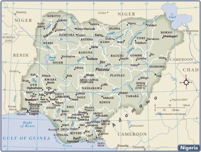 Framed Print : Nigeria Country Map Print 2011 Reference Maps Edition Framed Print : Nigeria Country Map Print 2011 Reference Maps Edition