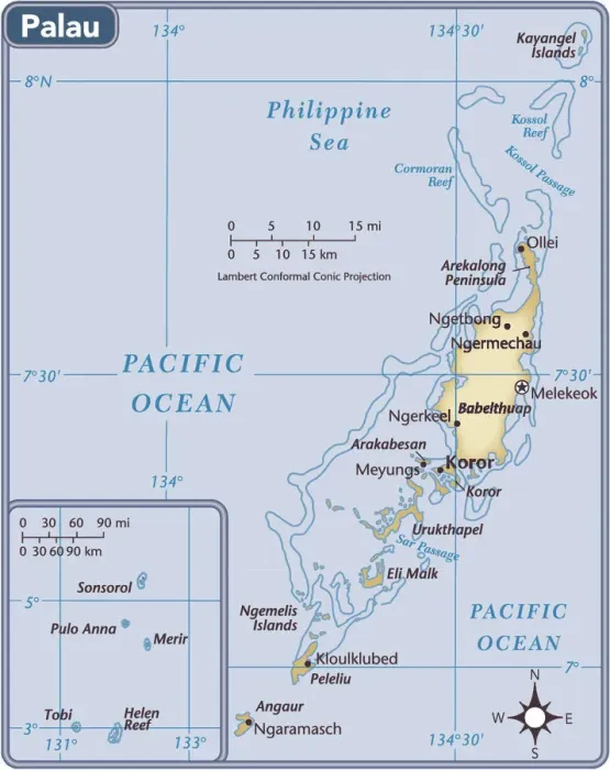 Framed Print : Palau Country Map Print 2011 Edition Reference Maps Framed Print : Palau Country Map Print 2011 Edition Reference Maps