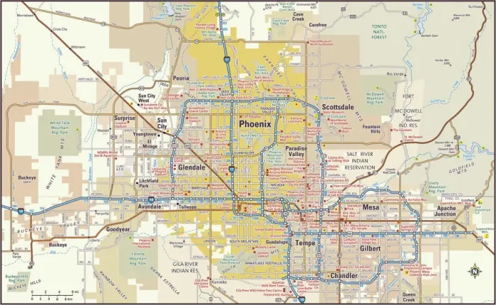 Framed Print : Phoenix, Arizona Area Map 2011 Print Reference Framed Print : Phoenix, Arizona Area Map 2011 Print Reference